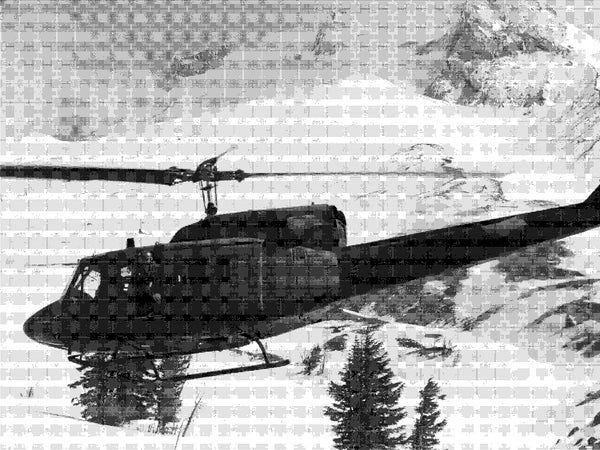 A rescue helicopter on Mount Hood in May 1986