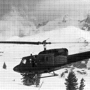 A rescue helicopter on Mount Hood in May 1986