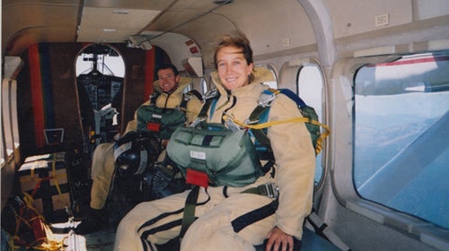 The author in a jump plane.