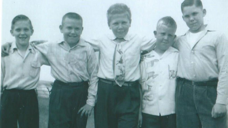 Carr (far left) with boyhood friends in New York, early 1950s.
