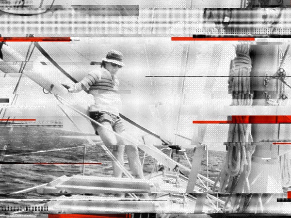 Carr sailing in the Bahamas in 1981.