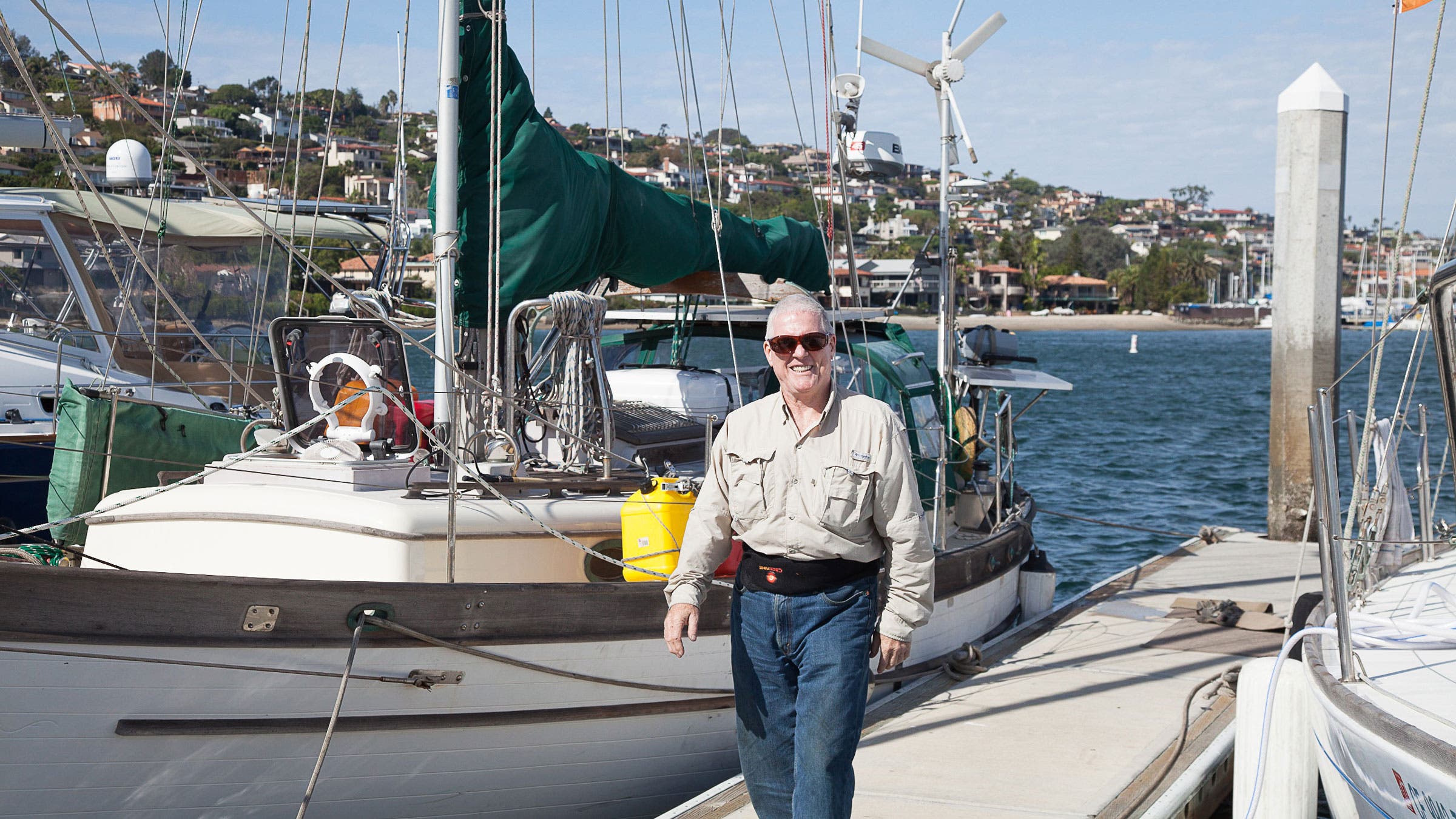 Carr in San Diego, before setting off for Mexico and the South Pacific.
