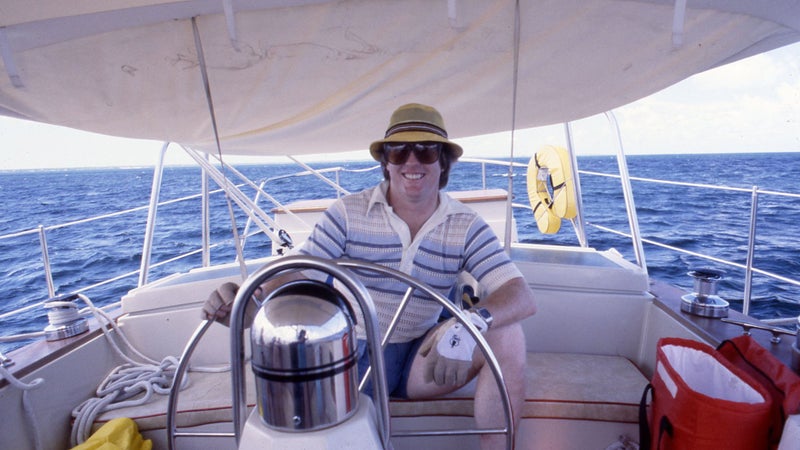 Sailing in the Bahamas in 1981.