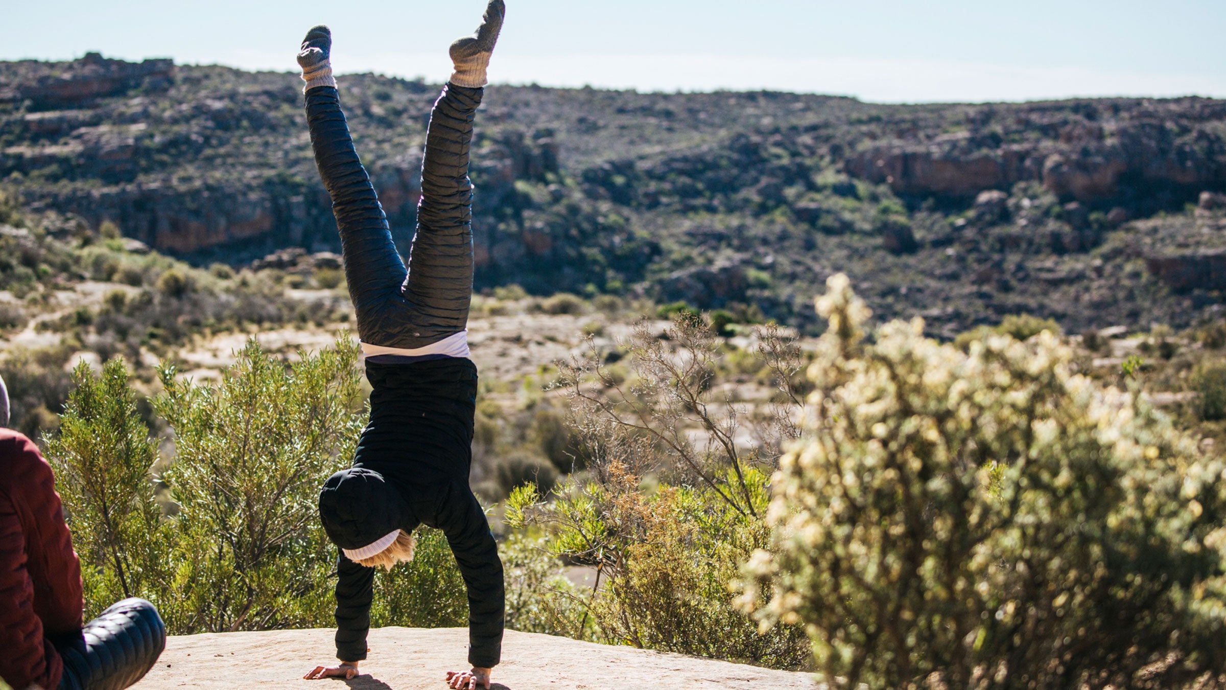 Mountain Hardwear Climber Anna Liina Laitinen in Rocklands, South Africa wearing the Ghost Whisperer Pants.
