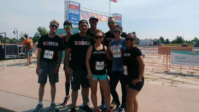 Whitney Mielke and friends attending the Denver Shatterproof Rise Up Against Addiction 5K in July