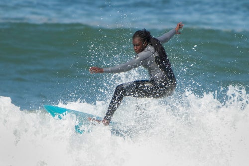 Besides Olympic greatness, Sambe wants to spread her love of surfing to other girls back in Dakar, where she has worked as a surf instructor for the last six years. She mostly works with white tourists now, but she wants to work with local Senegalese girls. 鈥淚 want it for black girls, all girls, not just me,鈥 she says. She wants to start a surf school in Dakar, and with Harper鈥檚 help, she has already started laying the groundwork, figuring out what she needs to do and how to secure funding. 鈥淚鈥檓 100 percent behind her,鈥 says Harper.