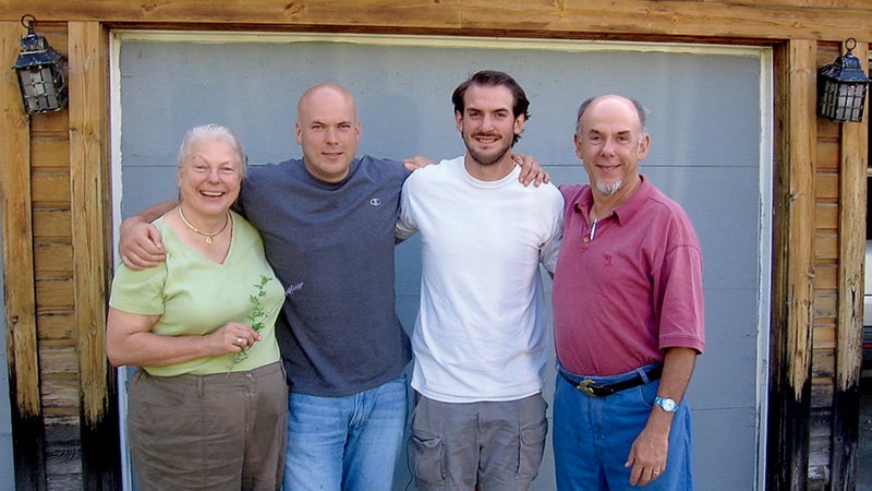 Noah, second from left, with his parents and brother Josiah just before he disappeared