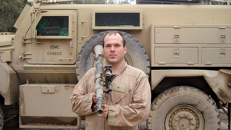 Noah as a gunner in Iraq