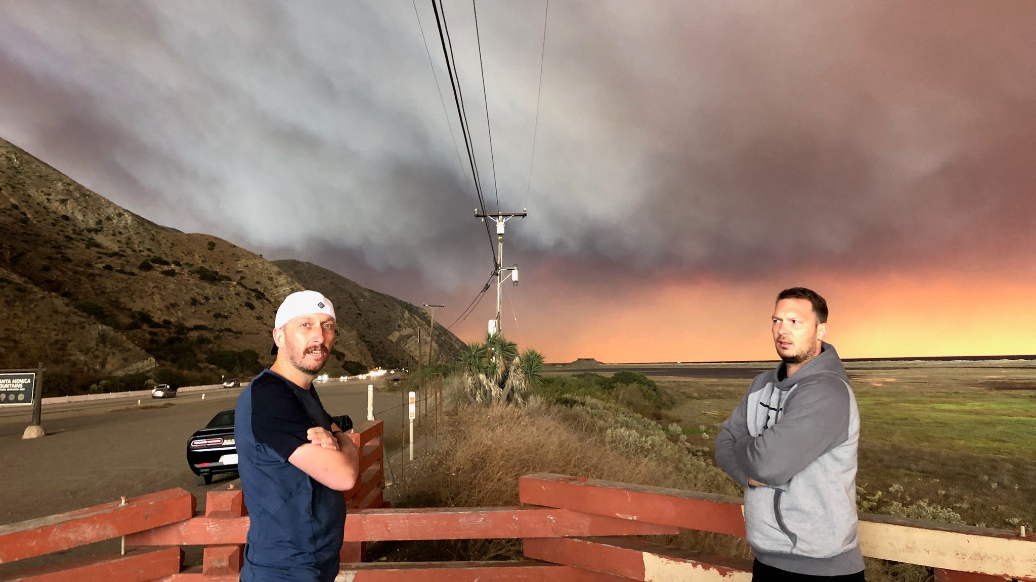 Palley shot this photo for us on his phone. You're looking southeast towards Malibu, along PCH, from Oxnard.