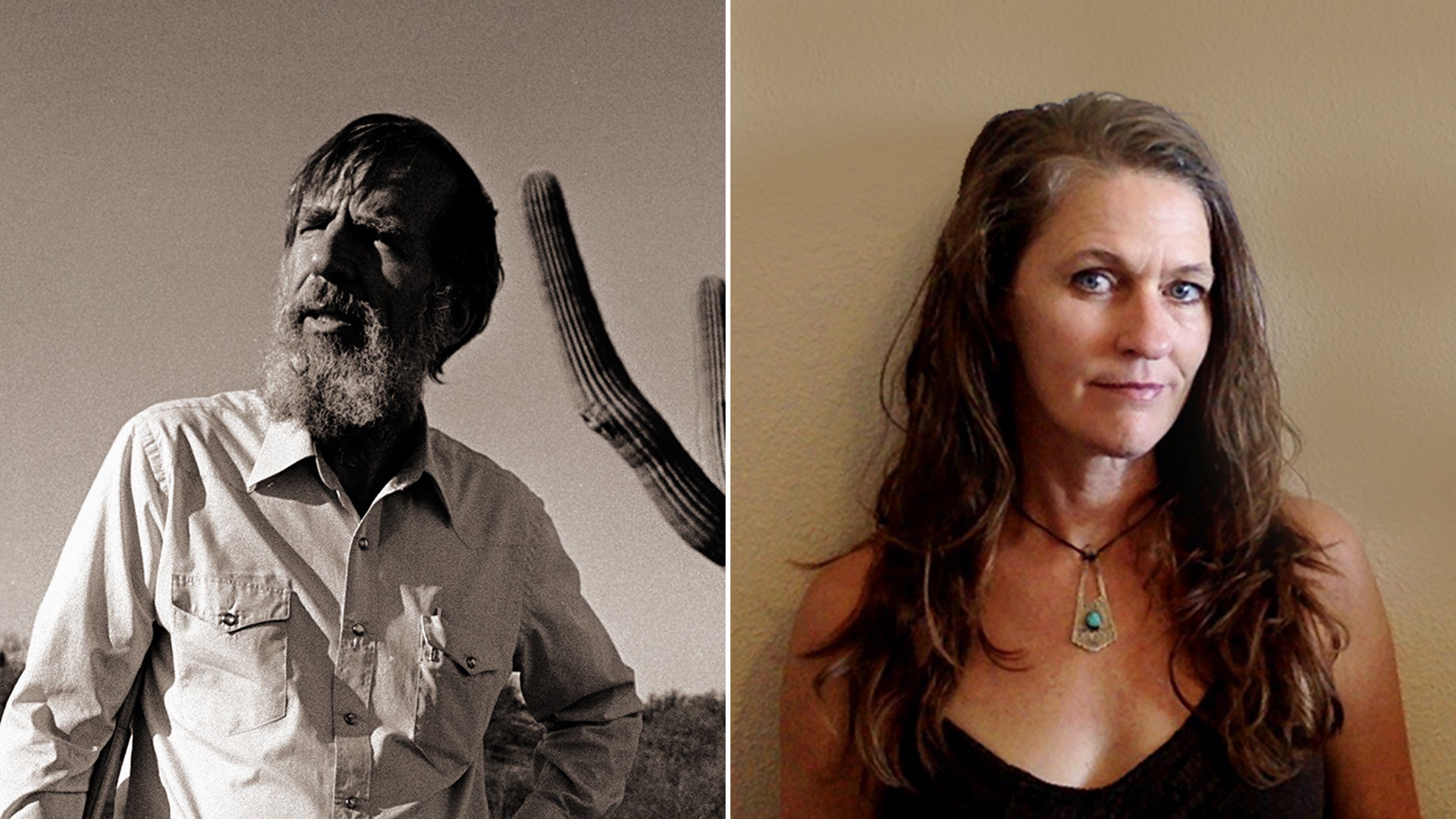 Edward Abbey, author of 'Desert Solitaire,' and Amy Irvine, author of 'Desert Cabal.'