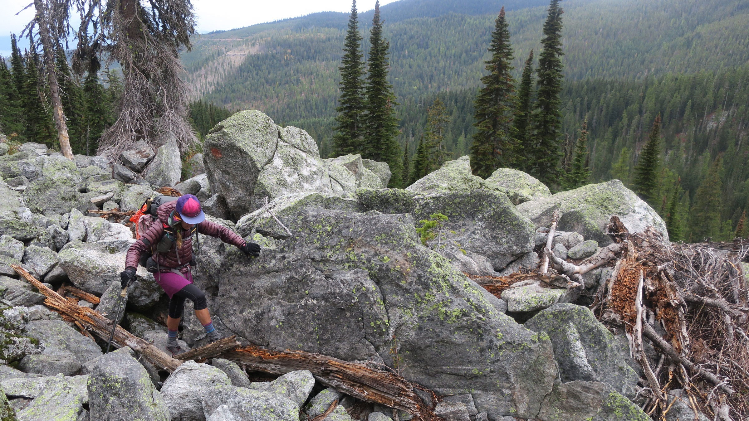 Kathy Vaughan in a boulder field in Priest Lake, Idaho.