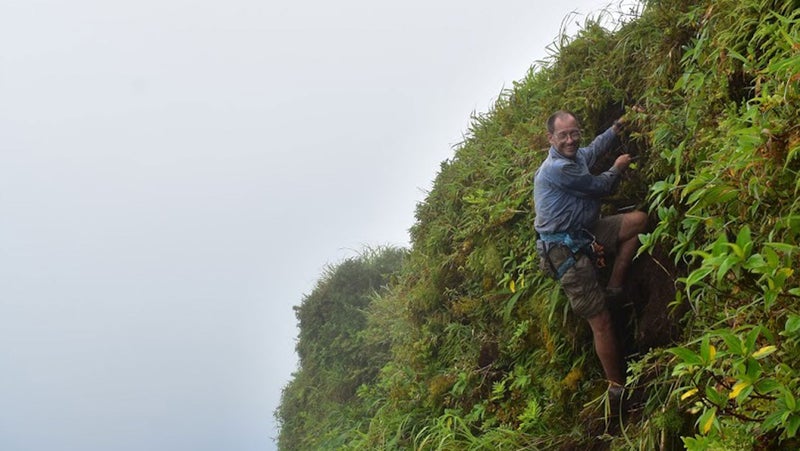 Clint Kaul on the final mud wall before the summit.