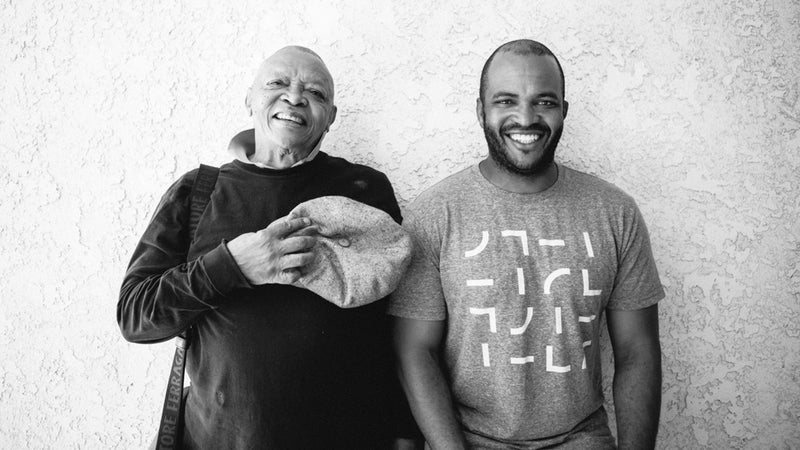Masekela with his father, Hugh, in 2016