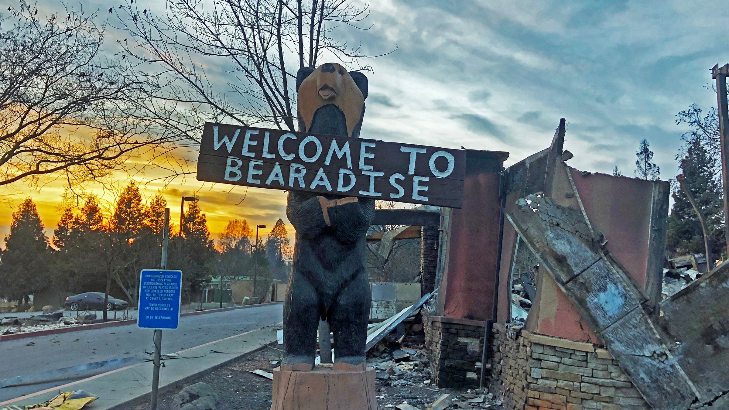 A scene from Paradise, California.