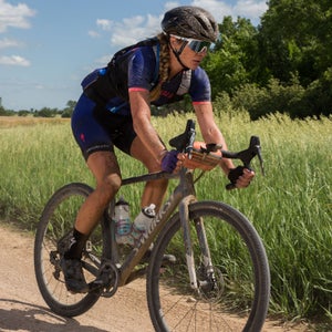 Ex-pro cyclist, Alison Tetrick riding in the Dirty Kanza 200 in 2018.