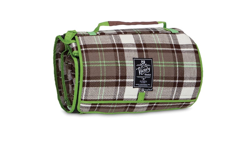 With a flannel top, and waterproof bottom, the Victory blanket makes an ideal tent floor.