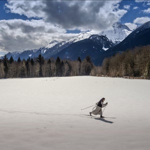 A skiing nun in This Mountain Life.