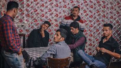 Kurdish men play dominos in Choman.