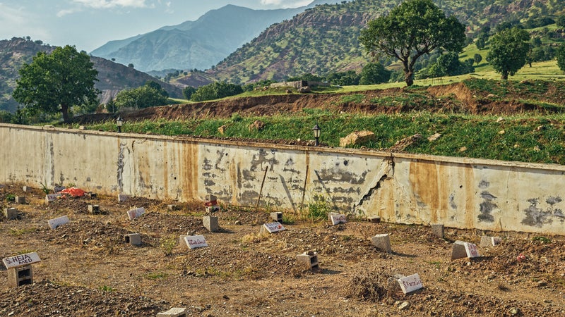 Gravestones of PKK fighters in Qandil