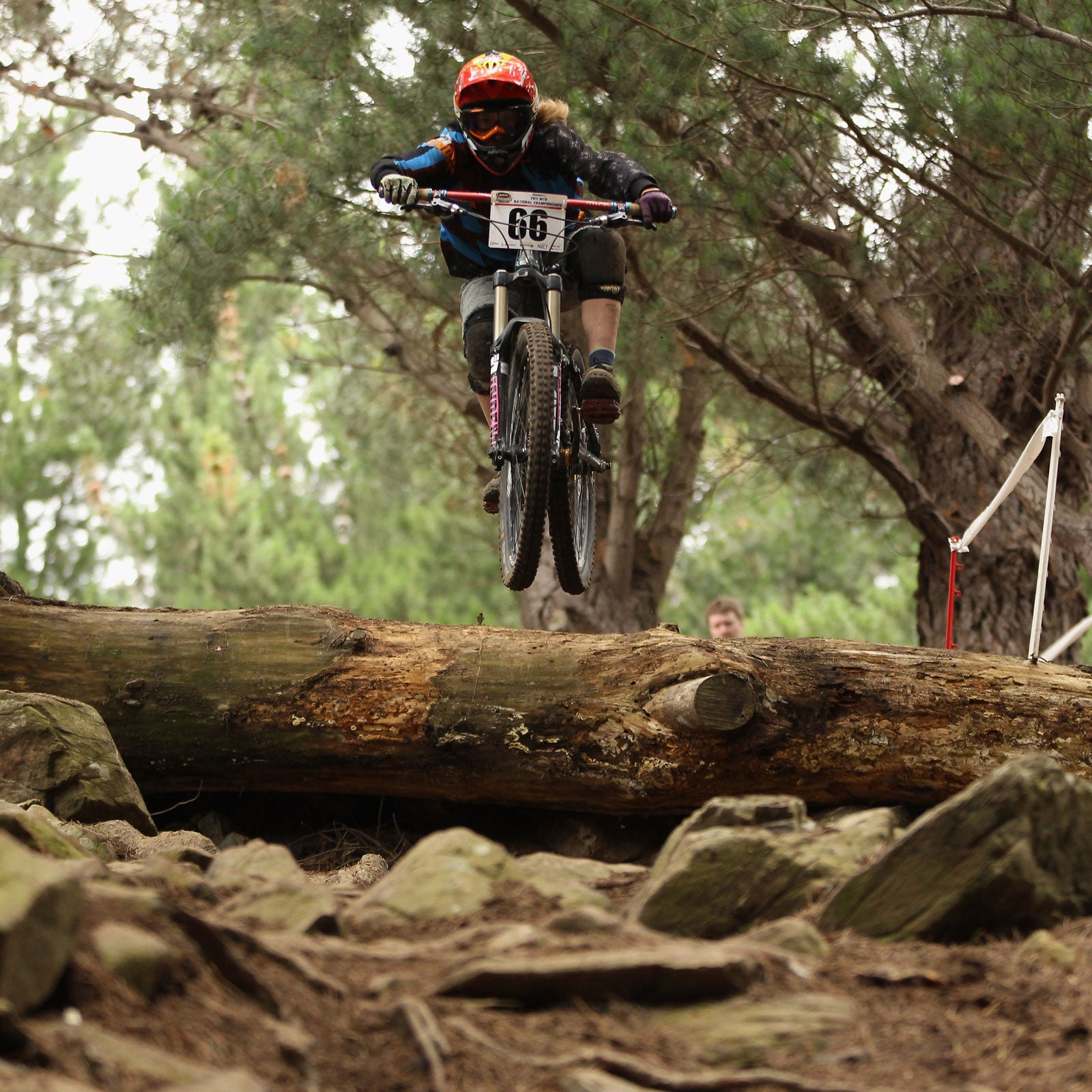 Casey Brown in the National Downhill Mountainbike Championships on Signal Hill, February 27, 2011 in Dunedin, New Zealand.