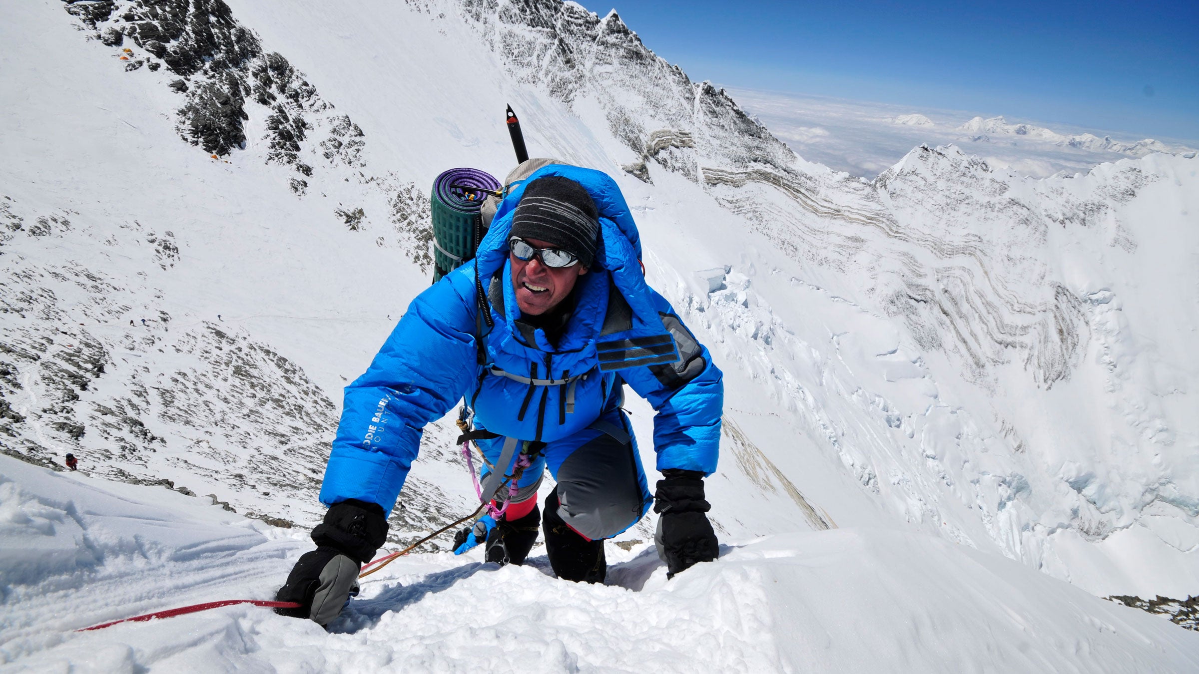 Ed Viesturs near the South Col of Everest at 26,000'.