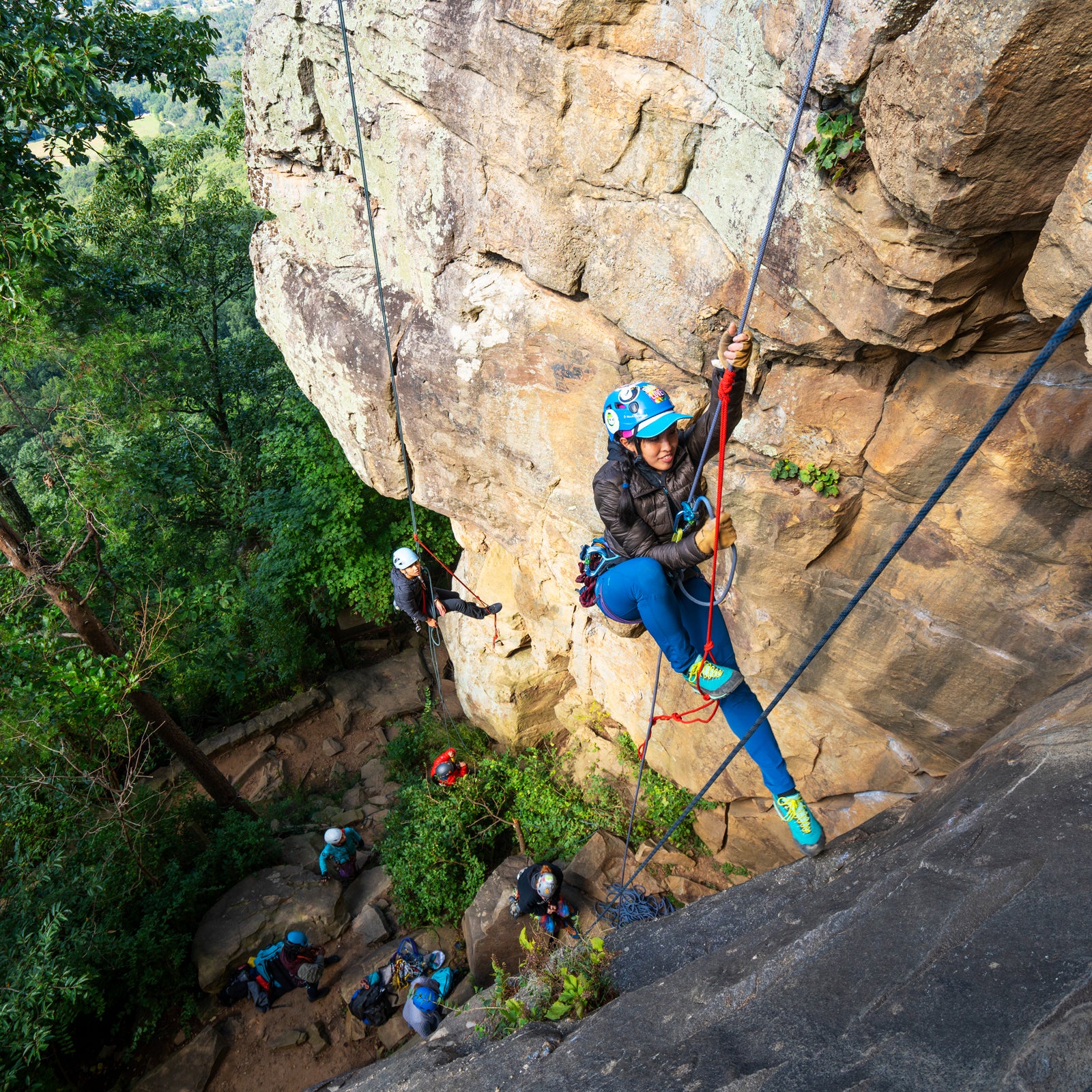 A climber during the Chattanooga Women's Climbing Festival in 2018.