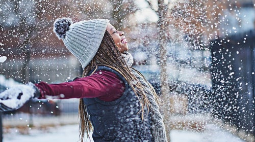 Just because you still have to go to work, doesn’t mean you can’t enjoy the snow a bit, too.