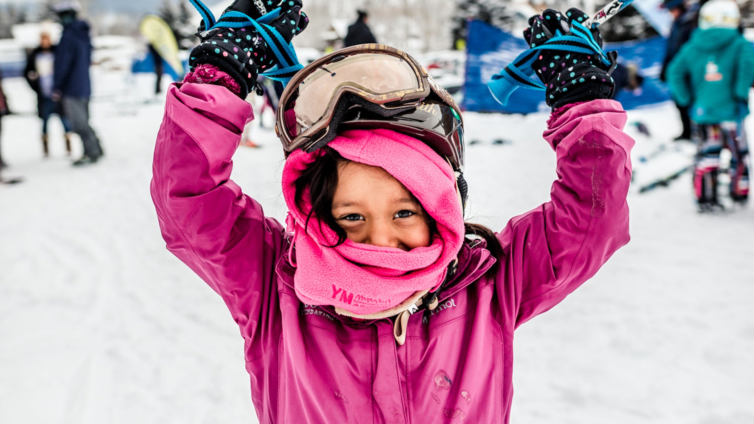 A young skier with the Doug Coombs Foundation, which works with many children who have immigrated or whose parents have immigrated to America.