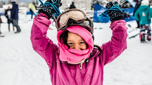 A young skier with the Doug Coombs Foundation, which works with many children who have immigrated or whose parents have immigrated to America.