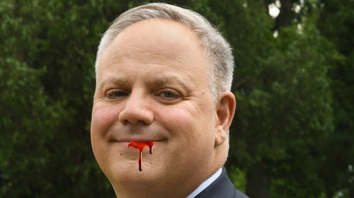 Bernhardt, pictured shortly after feasting on a nest full of baby bald eagles.