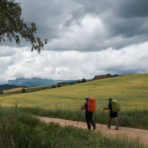 Traveling down the Camino de Santiago between the Spanish towns of Villamayor de Monjardin and Arcos
