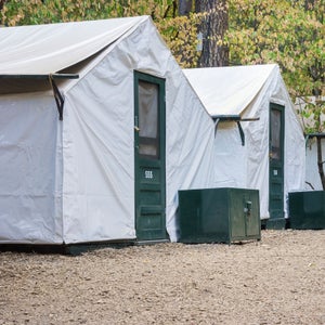 Curry Village tent cabins in Yosemite National Park.