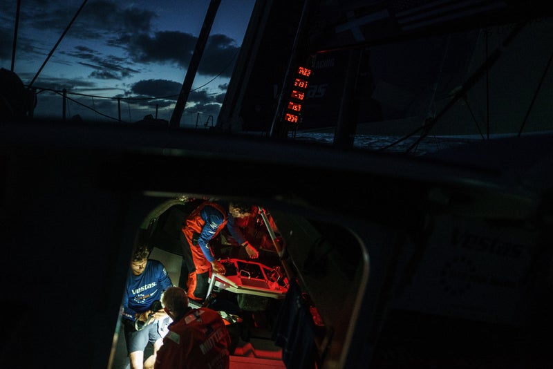 Photographed on January 18, 2018, during the fourth leg of the Volvo Ocean Race from Melbourne to Hong Kong. It’s day 17 for Vestas 11th Hour Racing.
