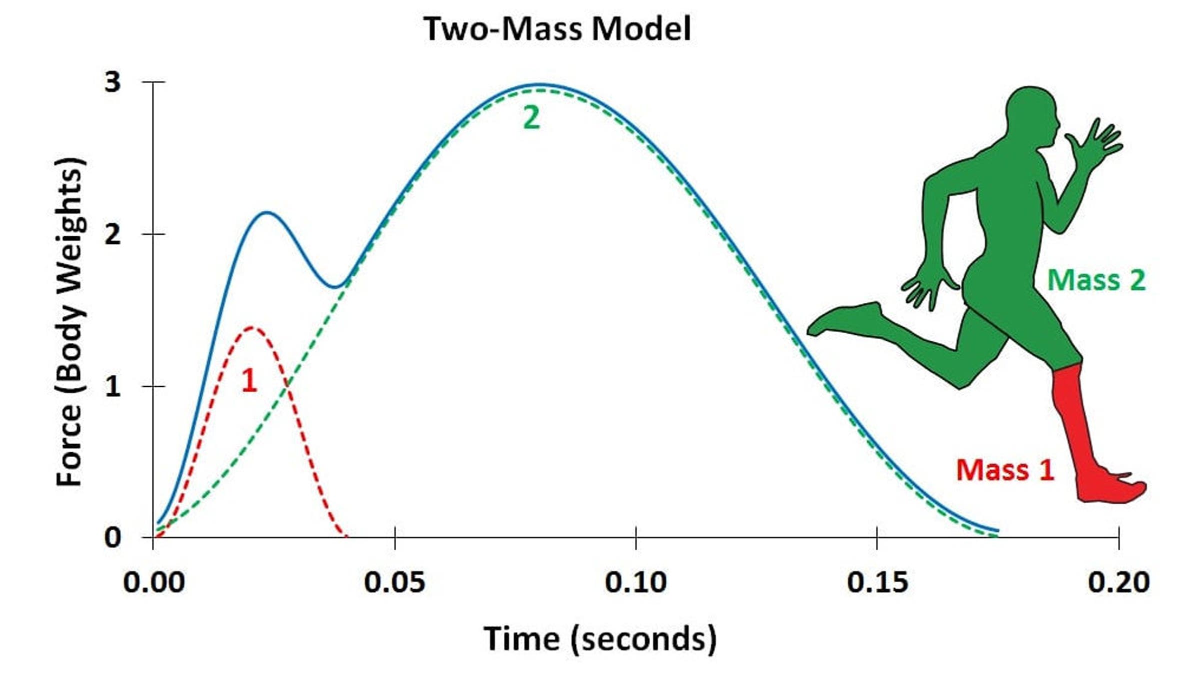 barefoot running two mass model
