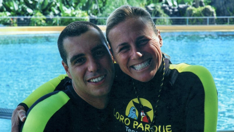 Alexis Martínez and Dawn Brancheau at Loro Parque, September 2006. 