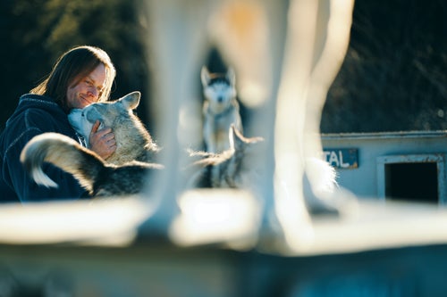 Blake Freking takes time to interact and engage with all the huskies. It is incredible to witness the connection the Frekings have with each dog.