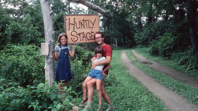The author (at right) with her sister and father at his farm in Virginia, 1978