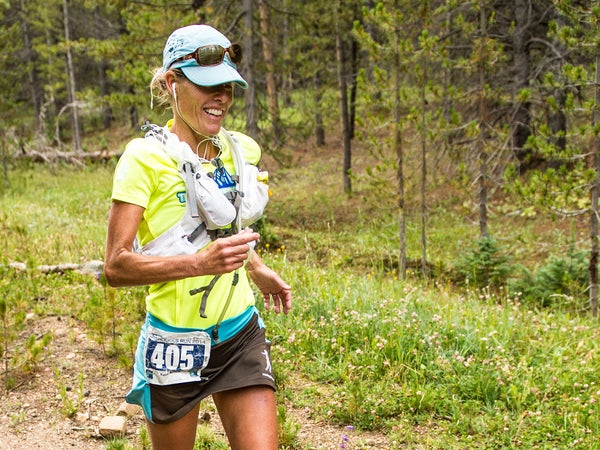 The author winning the TransRockies Run, a 52-mile stage race, in 2014