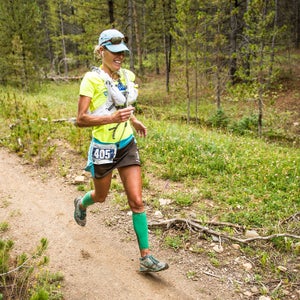 The author winning the TransRockies Run, a 52-mile stage race, in 2014
