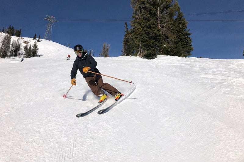 Skiing in the Black Crows Ventus Light jacket
