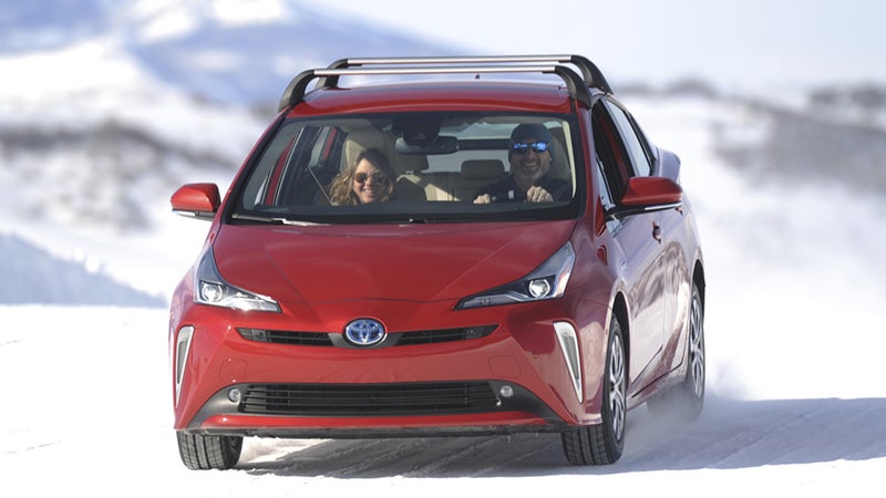 The author during a test drive of the new AWD-e Prius