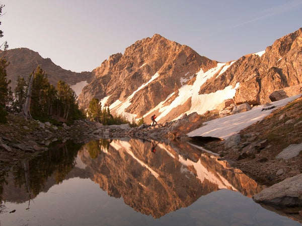 A hiker on the Teton Crest Trail in Jackson, Wyoming.