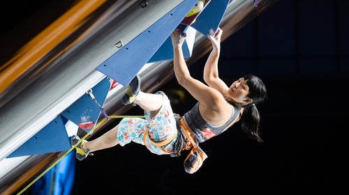 Ashima Shiraishi competes during the semifinals of the Women Lead competition at the 2018 IFSC Climbing World Championships. Shiraishi will be competing on Team USA in the 2020 Olympics.