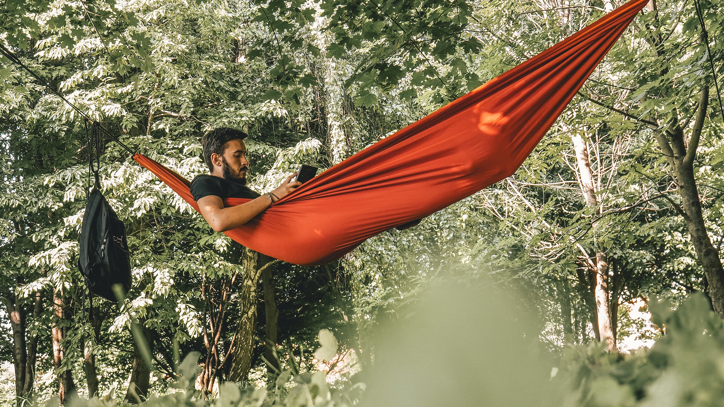 Reading the books and breathing the pollen.