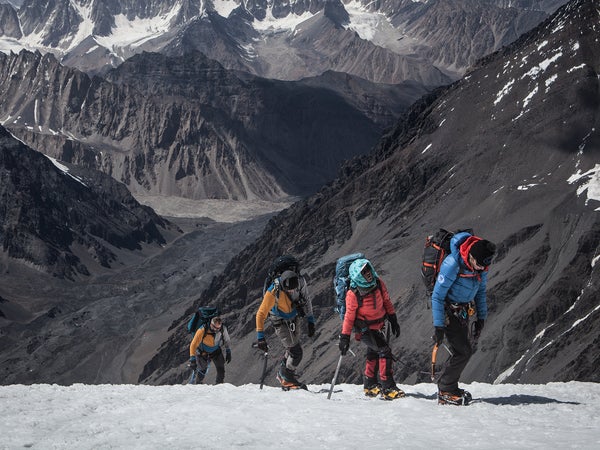 Guide Emilie Drinkwater leading the expedition team