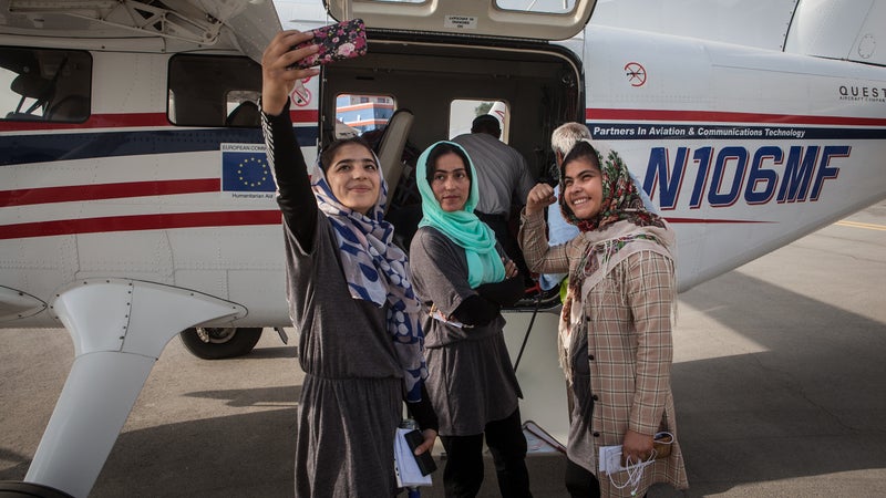 Ascend members (from left) Shogufa Bayat, Yousoufi, and Neki Haidari