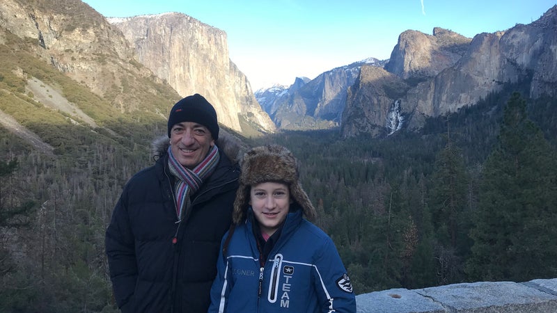 The author with his son Kingsley in Yosemite