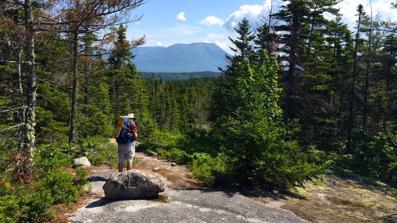 GravelBoy and first view of Katahdin, 20.9 miles via the AT.