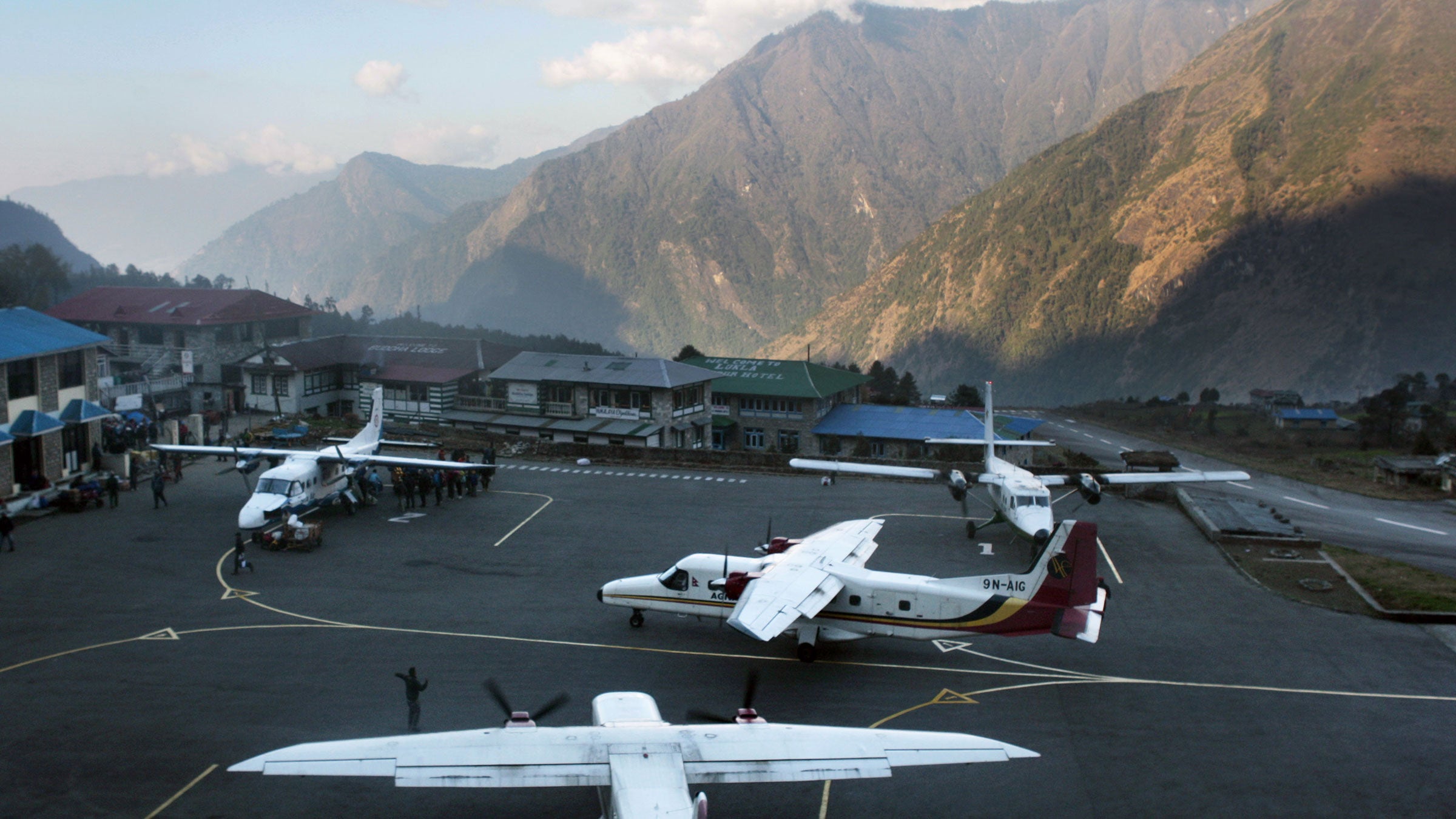 The Lukla Tenzing-Hillary Airport in Nepal is a notoriously difficult airport to land in.