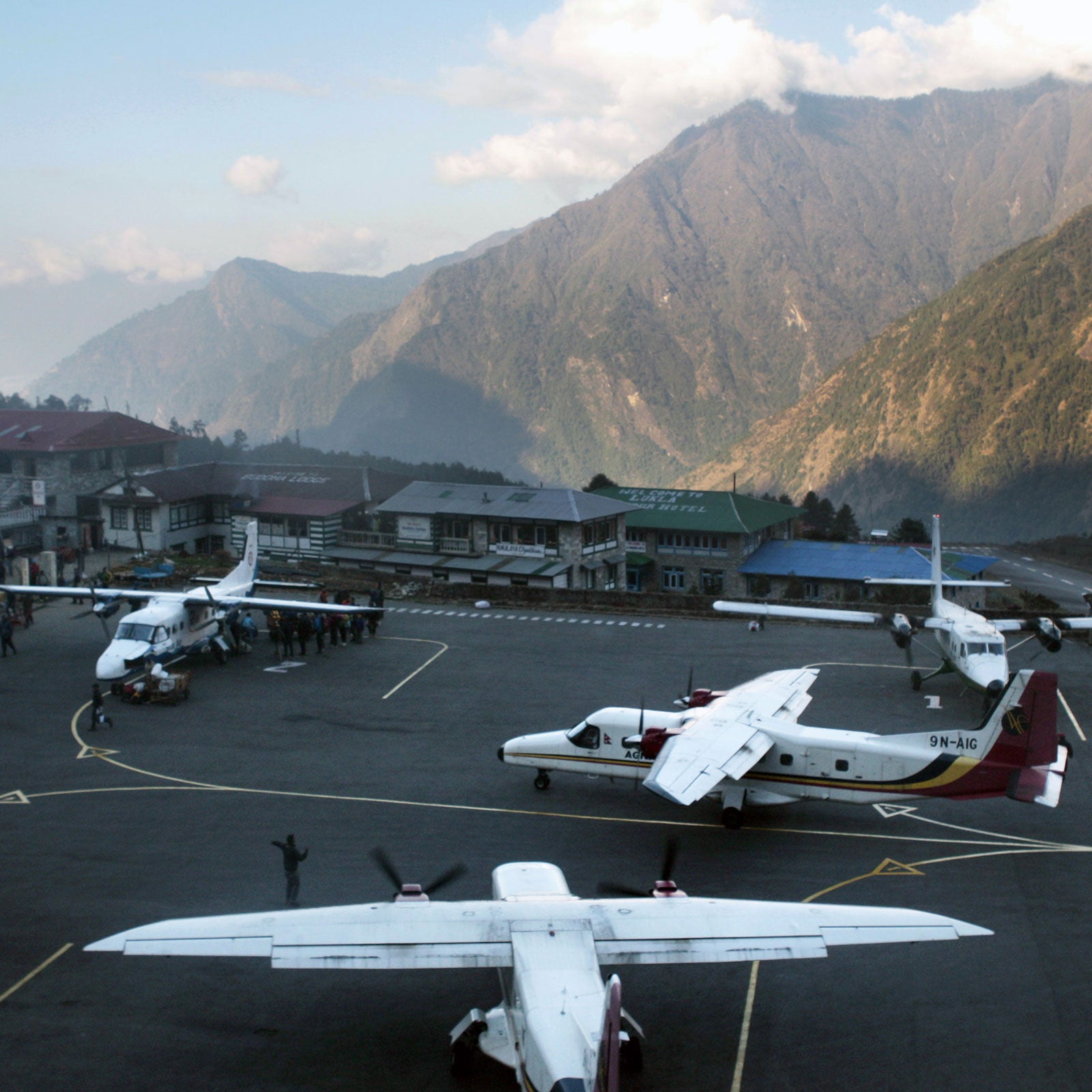 The Lukla Tenzing-Hillary Airport in Nepal is a notoriously difficult airport to land in.